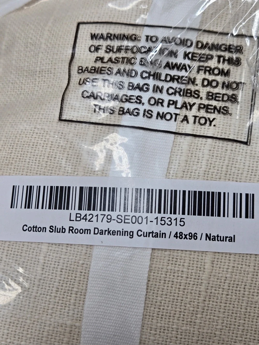 NWT QUINCE Set Of 2 48x96 Cotton Slub Room Darkening Curtains Natural 0730